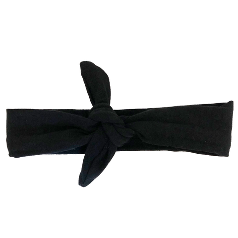 Headbands of Hope - Black Solid Knotted Headband