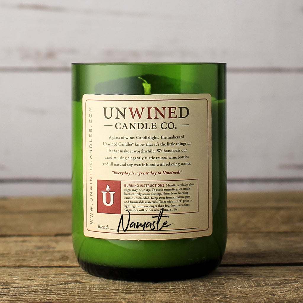 Unwined Candles - Namaste Signature Series - Wine Bottle Candle