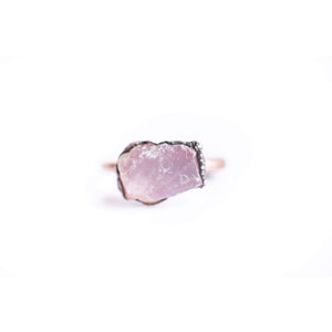 Rose Quartz Electroformed Copper Ring