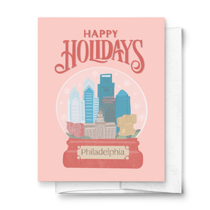 Happy Holidays from Philadelphia Snow Globe Greeting Card