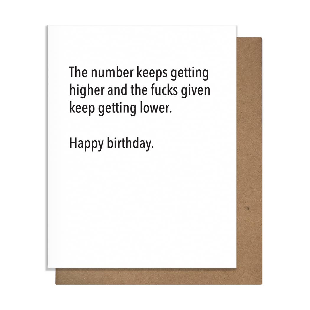 Higher Number - Birthday Card