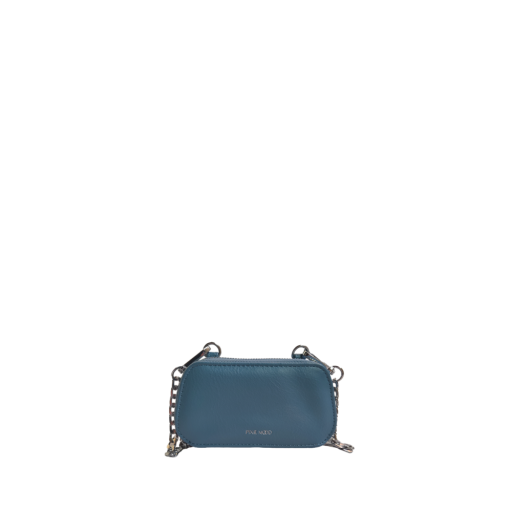 Charlie - Recycled Vegan Micro Chain Bag - Muted Blue