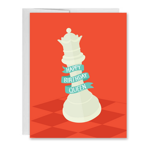 Happy Birthday Queen Chess, Queens Gambit Greeting Card