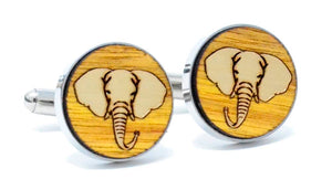 Golden Elephant Cufflinks - Canarywood