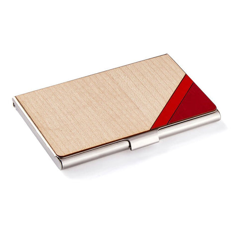 Treeline and Tide - Card Case - Stripe, Red