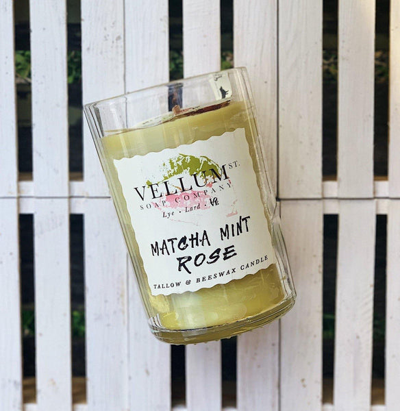 Matcha Mint Rose Tallow & Beeswax Candle - Revival Phl