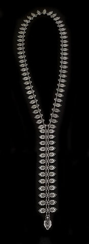 Pewter Boho Zipper Necklace - Dots