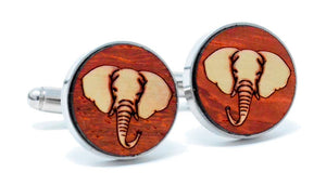 Golden Elephant Cufflinks - Padauk