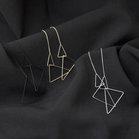 Dual Triangle Ear Drapes: Satin Gold
