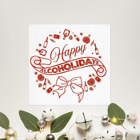Twisted Wares - Happy Alcoholidays Cocktail Napkin - Revival Phl