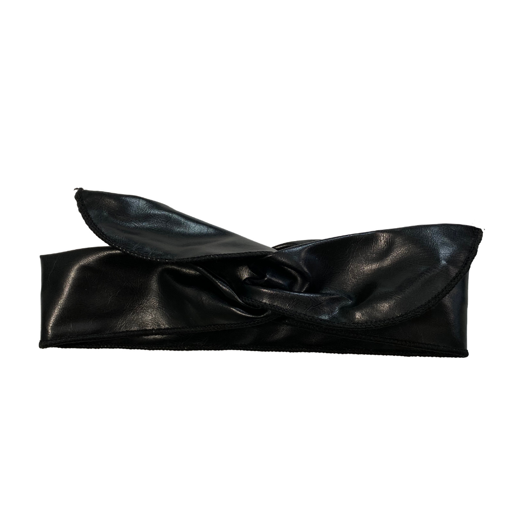 Faux Leather Wire Tie in Black