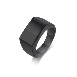 Rectangular Signet Ring - Black - Revival Phl