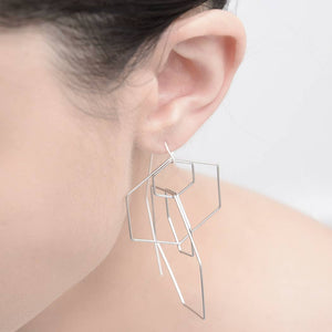 Hexxxx Earrings - Satin Silver