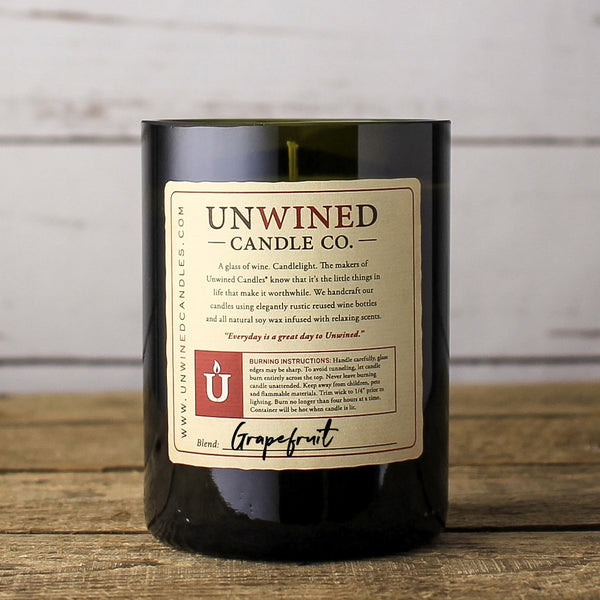 Unwined Candles - Grapefruit Signature Series - Wine Bottle Candle