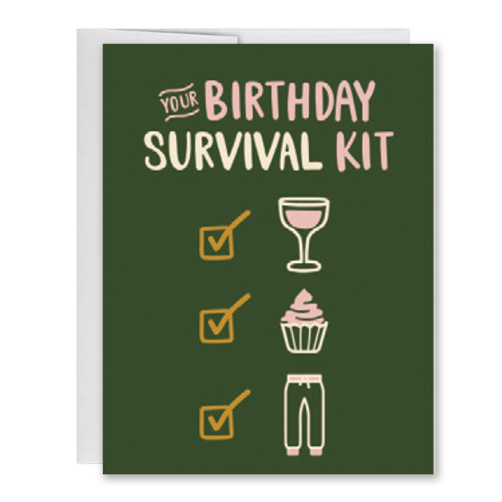 Your Birthday Survival Kit, Funny Checklist Greeting Card