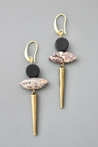 Geometric jasper and agate earrings
