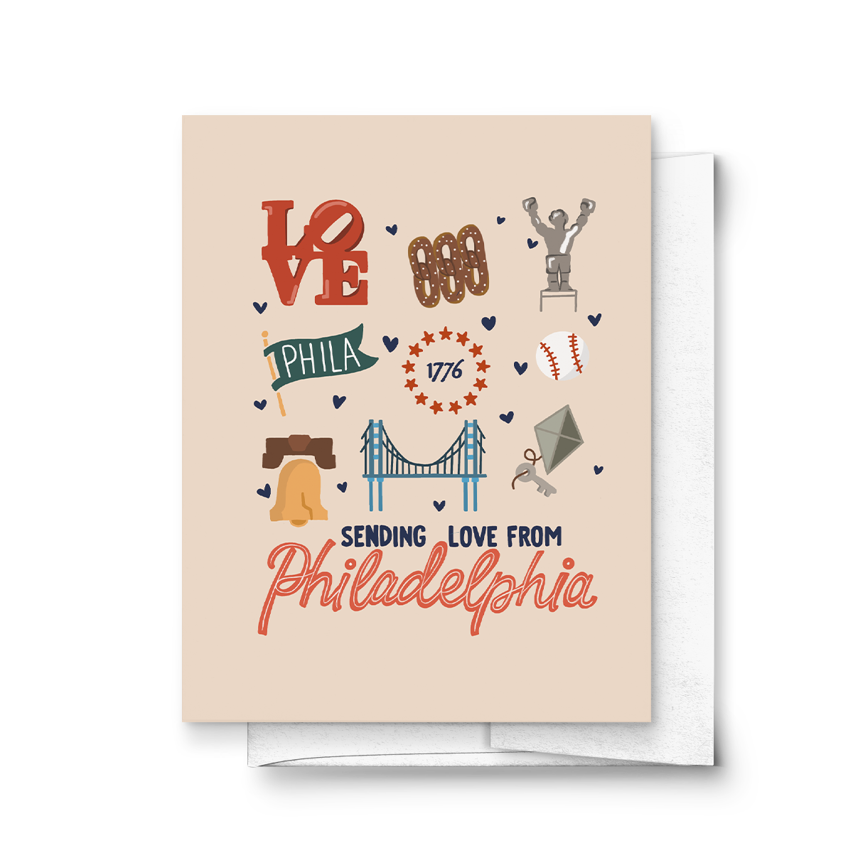 Sending Love from Philadelphia Pennsylvania, Greeting Card