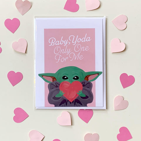 Baby, Yoda Only One For Me Greeting Card - Revival Phl