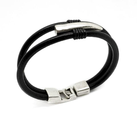 Pewter & Leather  Bracelet