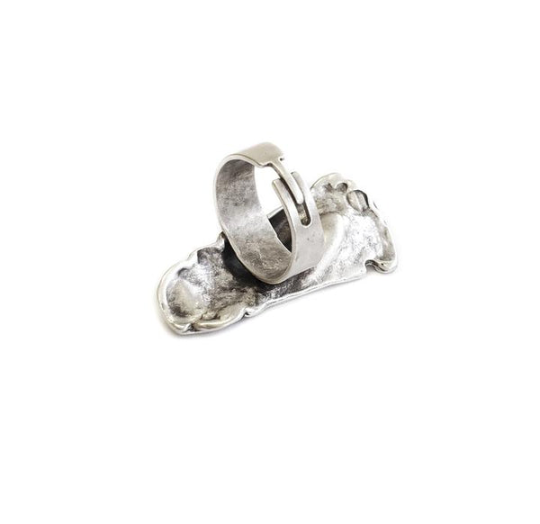 Faces Pewter Ring - Adjustable